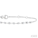 1/4 Ctw Round Cut Diamond Floating Fashion Chain Bracelet in 10K White Gold