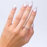 1/20 Ctw Initial 'K' Round Cut Diamond Fashion Ring in 10K White Gold