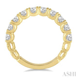 1 1/2 Ctw Lattice Round Cut Diamond Wedding Band in 14K Yellow Gold