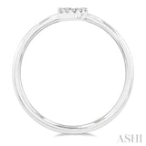 1/20 Ctw Initial 'D' Round Cut Diamond Fashion Ring in 10K White Gold