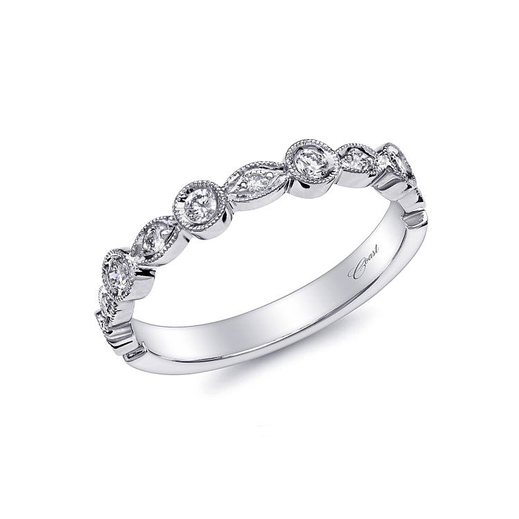 14 KT White Gold Fashion Band With 0.22 ctw
