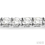 5 Ctw Square Shape Round Cut Diamond Tennis Bracelet in 14K White Gold