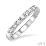 1/3 Ctw 7 Stone Round Cut Diamond Wedding Band in 14K White Gold