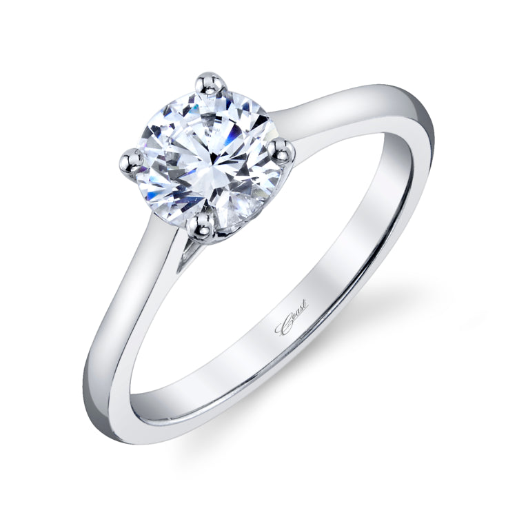 14 KT White Gold Engagement Ring With 0.01 ctw