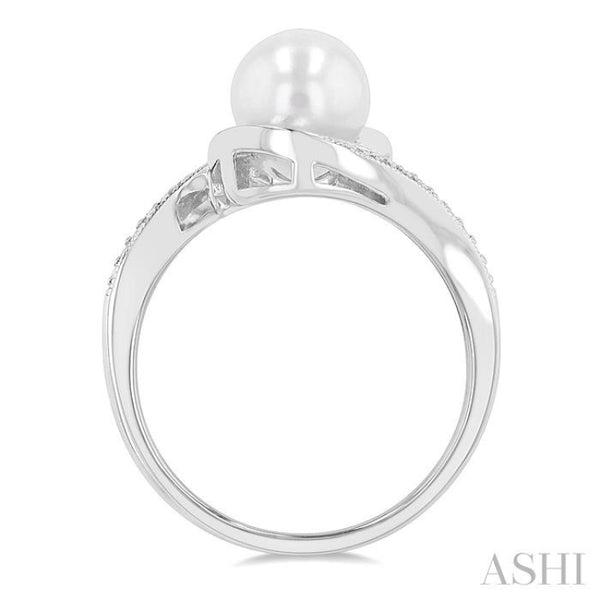 Silver Pearl & Diamond Ring - 84169RGADSSSLRG – Robert Lance