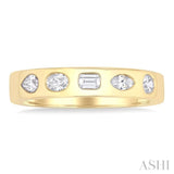 3/8 Ctw Spaced Mixed Shape Diamond Cut Fashion Band in 14K Yellow Gold