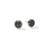 JH Essentials Silver 10mm Stud Earrings with Treated Black Sapphire