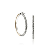 JH Essentials 14K Gold & Silver Hoop Earrings (34.5mm)