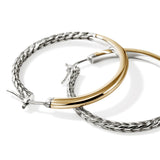 JH Essentials 14K Gold & Silver Hoop Earrings (34.5mm)