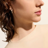 JH Essentials 14K Gold & Silver Crossover Earrings (Length 20.5mm)