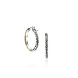 JH Essentials 14K Gold & Silver Hoop Earrings (22mm)
