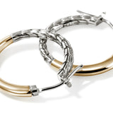 JH Essentials 14K Gold & Silver Hoop Earrings (22mm)