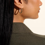 JH Essentials 14K Gold & Silver Hoop Earrings (22mm)