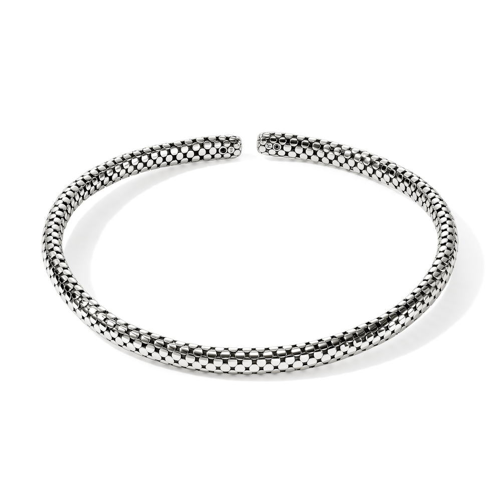 Dot Silver Collar Necklace, Size 16