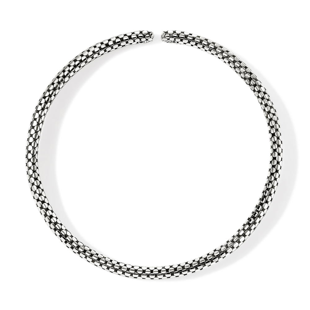 Dot Silver Collar Necklace, Size 16