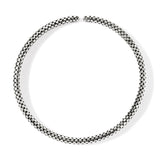 Dot Silver Collar Necklace, Size 16