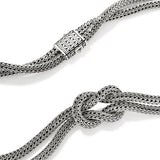 Love Knot Silver 10mm Extra Small Double Chain Necklace, Size 18