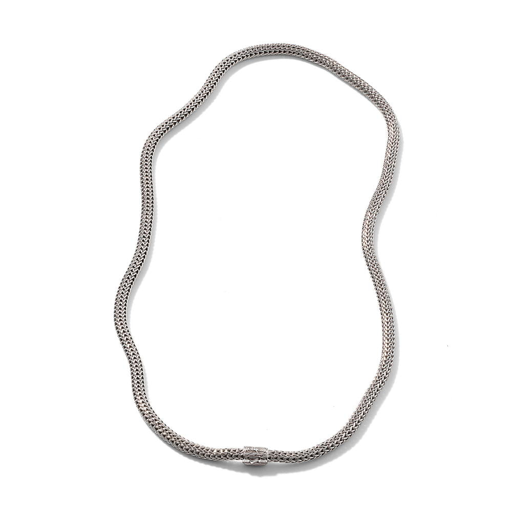 Icon Silver Diamond Pave Extra-Small Necklace (0.18ct), Size 20