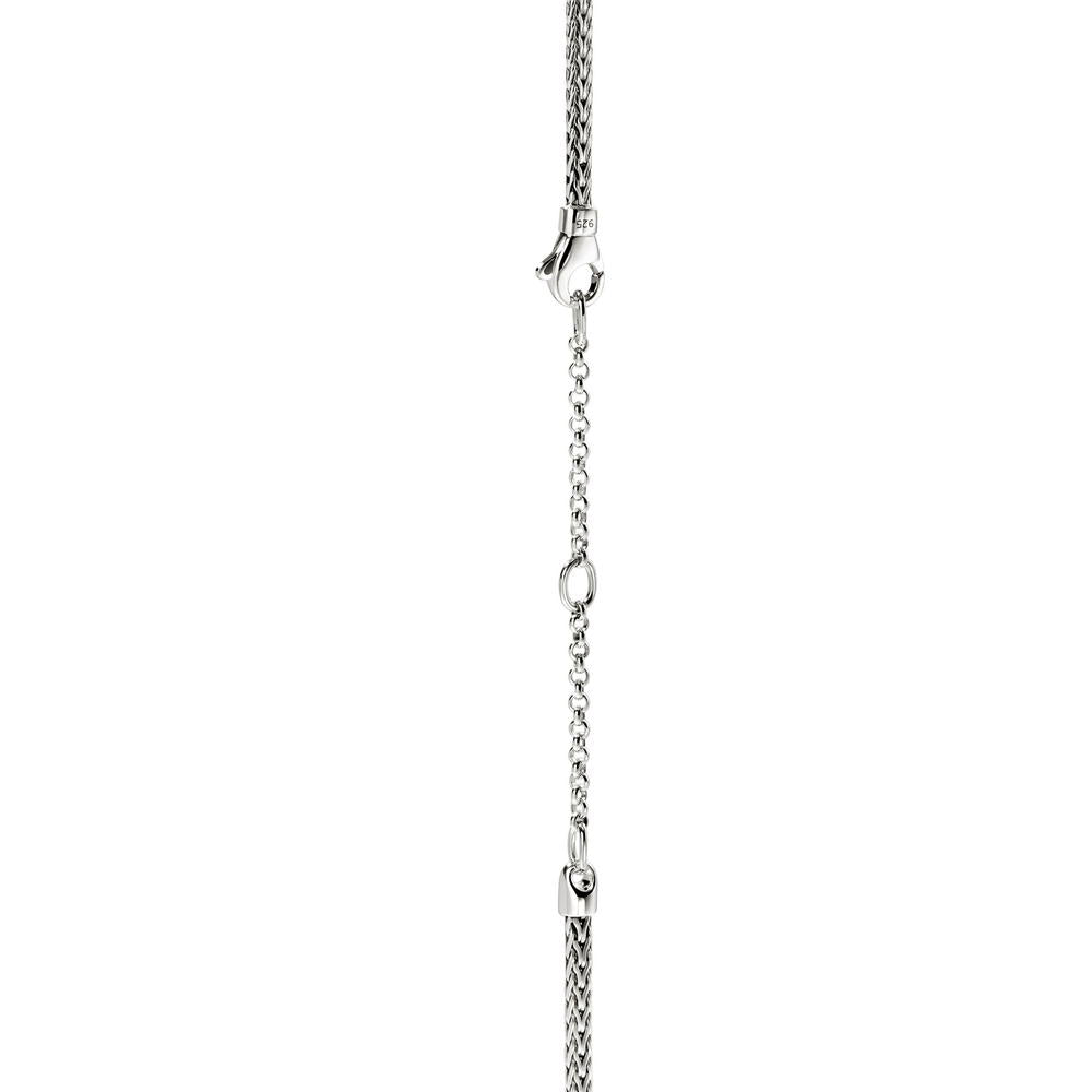 JH Essentials Silver Diamond Pave (0.71ct) 2.5mm Mini Chain Necklace, Size 16-18 Adjustable