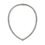 Icon Link Silver Diamond Pave (0.21ct) 6mm Necklace, Size 18