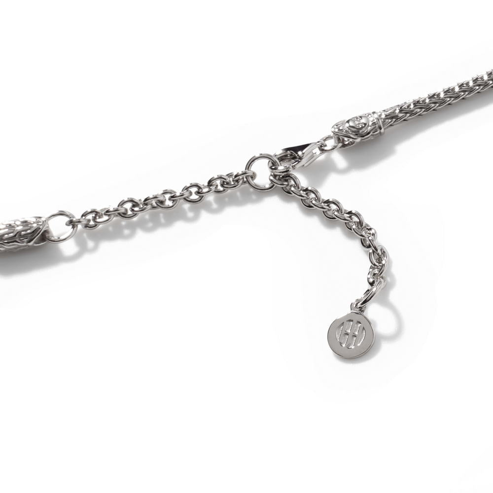 Essentials Silver Diamond Pave Square Pendant- on Chain Necklace with Diamond (0.21ct), Size 16 - 18 Adjustable