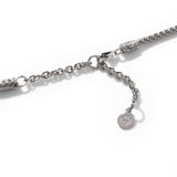 Essentials Silver Diamond Pave Square Pendant- on Chain Necklace with Diamond (0.21ct), Size 16 - 18 Adjustable