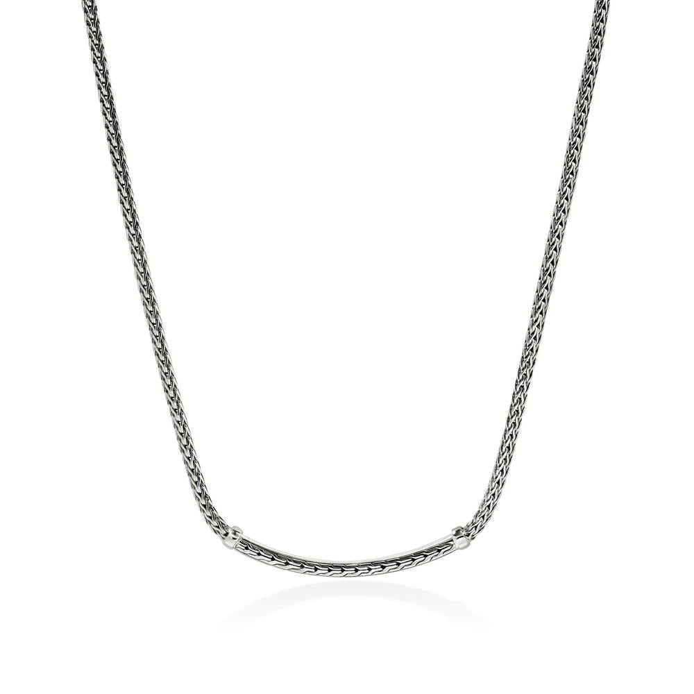 JH Essentials Silver 2.5mm Mini Chain Necklace with Blue Sapphire, Size 16-18 Adjustable