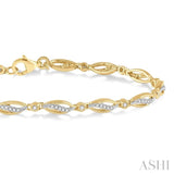 1/3 Ctw Round Cut Diamond Marquise Fashion Bracelet in 10K Yellow Gold