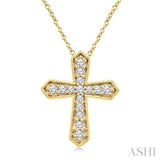 .15CTRD DM CROSS PD YG 10K-G+CH*