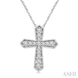 .15CTRD DM PETITE CROSS PD WG 10K-G+CH*