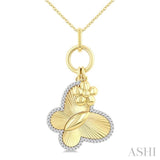 .15CTRDDM BUTERFLY CHARM PD YW 10K-G+CH*