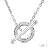 1/8 Ctw Circle Toggle Round Cut Diamond Fashion Necklace in 10K White Gold