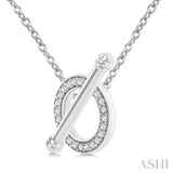1/8 Ctw Circle Toggle Round Cut Diamond Fashion Necklace in 10K White Gold