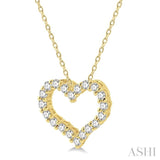 1/4 Ctw Heart Shape Round Cut Diamond Pendant With Chain in 14K Yellow Gold