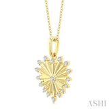 1/5 Ctw Round Cut Diamond Heart Fluted Fashion Pendant With Chain in 10K Yellow Gold