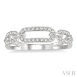 1/5 ctw Round Cut Diamond Paperclip Ladies Ring in 14K White Gold