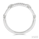 1/5 ctw Round Cut Diamond Paperclip Ladies Ring in 14K White Gold