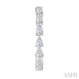 1 1/2 Ctw North-South Pear Shape Diamond Fashion Hoop Earring in 14K White Gold