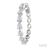 1 1/2 Ctw North-South Pear Shape Diamond Fashion Hoop Earring in 14K White Gold