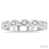 1/2 ctw Round Cut Diamond Stack Band in 14K White Gold