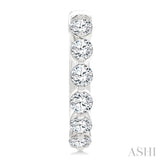 1 1/2 Ctw Prong Set Round Cut Diamond Hoop Earrings in 14K White gold