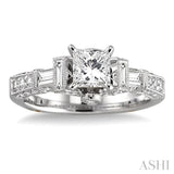 3/4 ctw Diamond Semi-Mount Engagement Ring in 14K White Gold