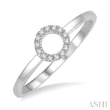 1/20 ctw Cutout Circle Round Cut Diamond Stack Ring in 10K White Gold