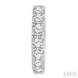 2 1/2 Ctw Round Cut Diamond Hoop Earrings in 14K White gold