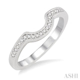 1/10 ctw Round Cut Diamond Wedding Band in 14K White Gold