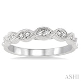 1/5 Ctw Round Diamond Wedding Band in 14K White Gold