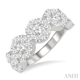 2 Ctw 5-Stone Lovebright Round Cut Diamond Ring in 14K White Gold