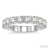 1 1/2 Ctw Lattice Round Cut Diamond Wedding Band in 14K White Gold