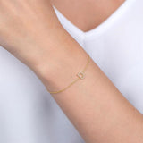 1/20 Ctw Initial 'C' Round Cut Diamond Bracelet in 10K Yellow Gold