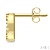 1/8 Ctw Initial 'Q' Single Cut Diamond Earrings in 10K Yellow Gold